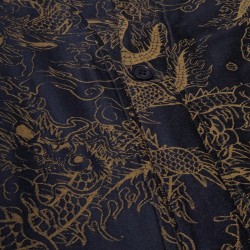 DOLLY NOIRE Chinese Dragon Pattern Kimono Shirt Navy