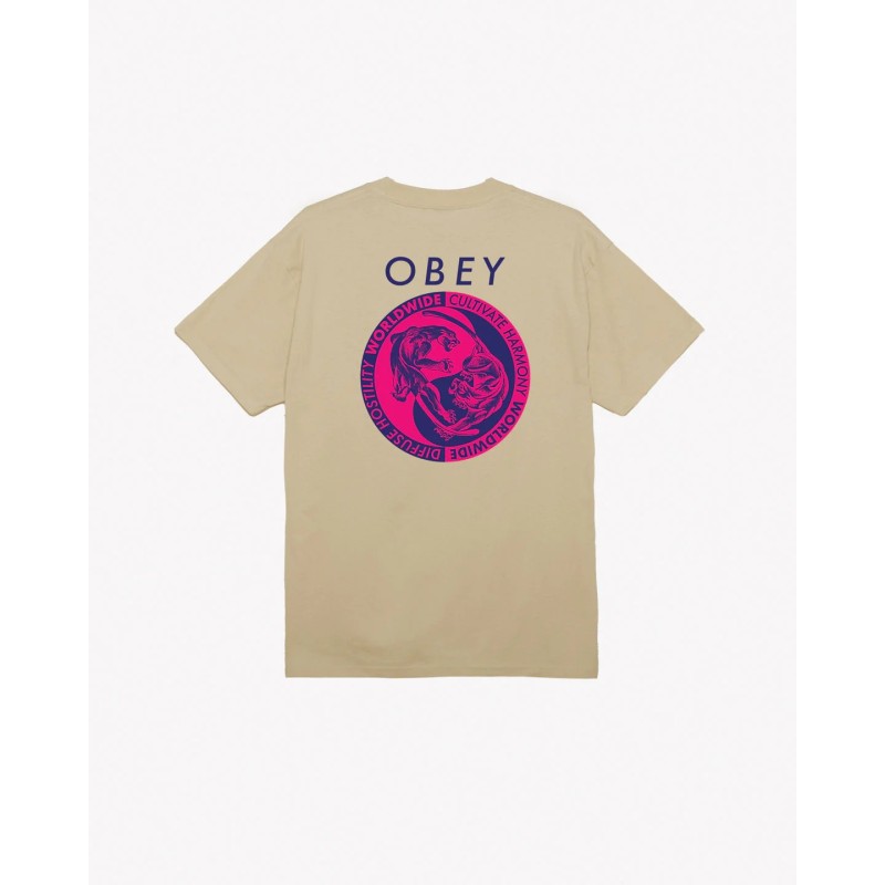 OBEY Yin Yang Panthers Classic T-Shirt Sand