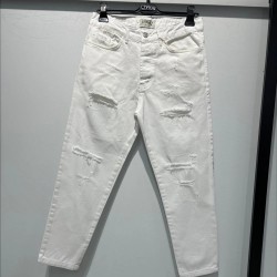 Jeans con strappi cropped Bianco