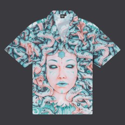 DOLLY NOIRE Medusa Bowling Shirt Acquamarine