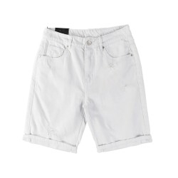 Jeans Corto Bianco con Rotture