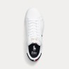 POLO RALPH LAUREN Sneaker Heritage Court II in pelle Bianco/Blu navy/Rosso