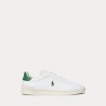POLO RALPH LAUREN Sneaker Heritage Court II in cuoio nappa Bianco/Verde