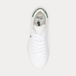 POLO RALPH LAUREN Sneaker Heritage Court II in cuoio nappa Bianco/Verde