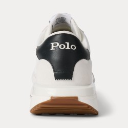 POLO RALPH LAUREN Sneaker Train 89 in camoscio e Oxford Bianca