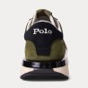 POLO RALPH LAUREN Sneaker Train 89 in camoscio e Oxford Verde Oliva