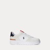 POLO RALPH LAUREN Sneaker Masters Court pelle e camoscio Bianco/Blu navy/Rosso
