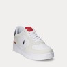 POLO RALPH LAUREN Sneaker Masters Court pelle e camoscio Bianco/Blu navy/Rosso