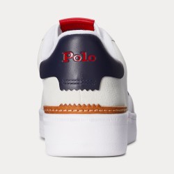 POLO RALPH LAUREN Sneaker Masters Court pelle e camoscio Bianco/Blu navy/Rosso