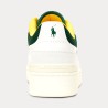 POLO RALPH LAUREN Sneaker Masters Sport in Pelle e Camoscio Bianco/Verde Verde/Giallo