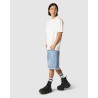 VISION OF SUPER Shorts In Denim Con stampa Laser a Cuore e Fiamme Ricamate