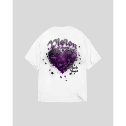 VISION OF SUPER T-Shirt Bianca con Stampa Explosion Love e Logo Ricamato