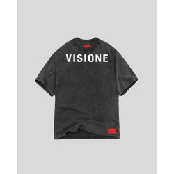 VISION OF SUPER T-Shirt Stone Wash Con Stampa Sirena sul retro e Visione sul Davanti