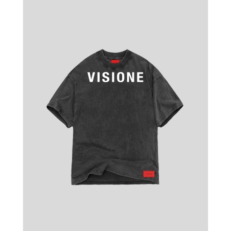 VISION OF SUPER T-Shirt Stone Wash Con Stampa Sirena sul retro e Visione sul Davanti