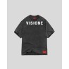 VISION OF SUPER T-Shirt Stone Wash Con Stampa Sirena sul retro e Visione sul Davanti