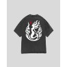 VISION OF SUPER T-Shirt Stone Wash Con Stampa Sirena sul retro e Visione sul Davanti