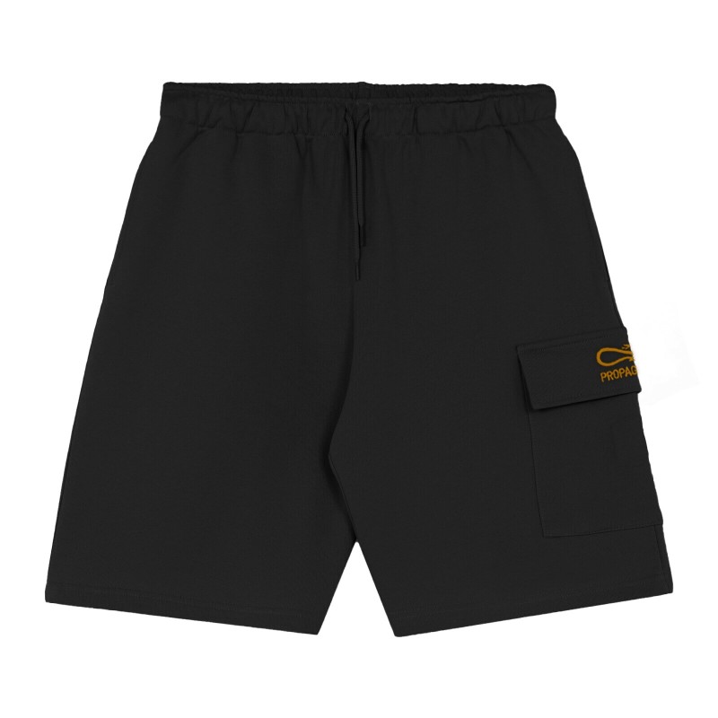 PROPAGANDA Logo Embroidery Cargo Sweatshort Black