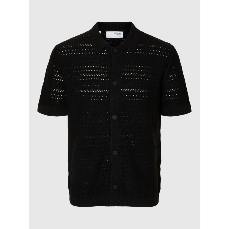 SELECTED Crochet Polo Cardigan