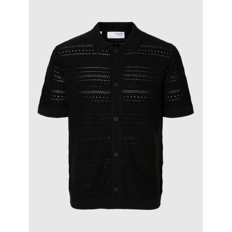 SELECTED Crochet Polo Cardigan