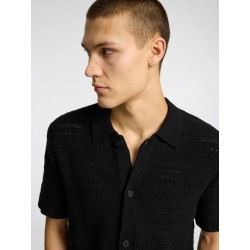 SELECTED Crochet Polo Cardigan
