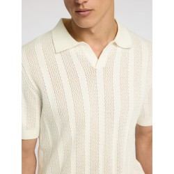 SELECTED Crochet Open Polo in Maglia