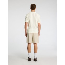 SELECTED Crochet Open Polo in Maglia