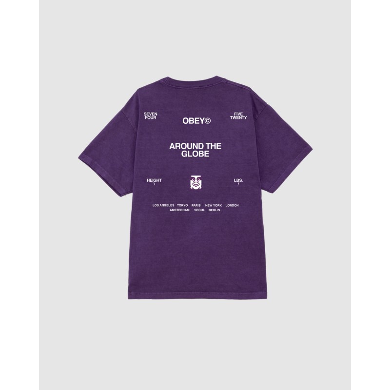 OBEY Around the Globe Pigment T-Shirt Imperial Purple