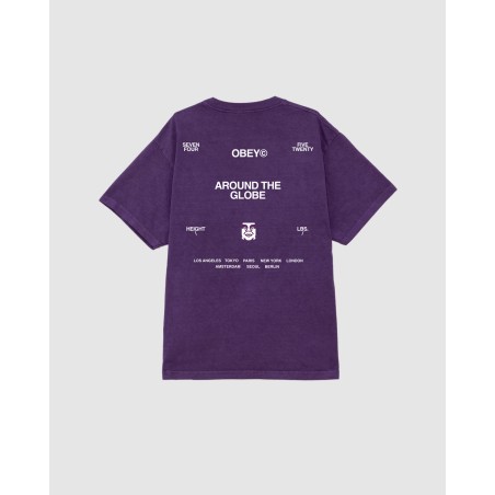 OBEY Around the Globe Pigment T-Shirt Imperial Purple