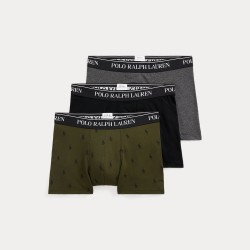 POLO RALPH LAUREN Tre paia di boxer in cotone stretch BLK/BLK-HTR/AOP