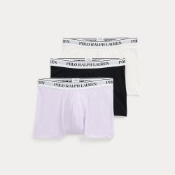 POLO RALPH LAUREN Tre paia di boxer in cotone stretch BLK/BLK-HTR/AOP