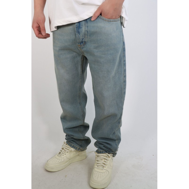 JEANS Straight Azzurro Delavé
