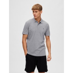 SELECTED Polo Dante Grey