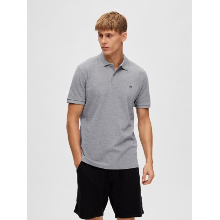 SELECTED Polo Dante Grey