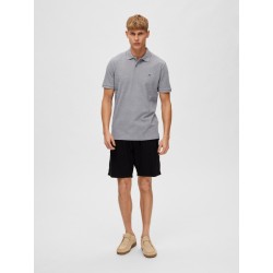 SELECTED Polo Dante Grey