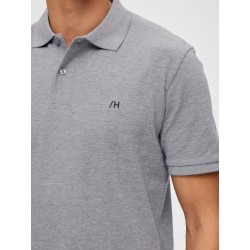 SELECTED Polo Dante Grey