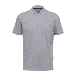 SELECTED Polo Dante Grey