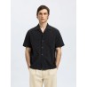 SELECTED Camicia a Maniche Corte Con Ricami Eli Black