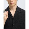 SELECTED Camicia a Maniche Corte Con Ricami Eli Black