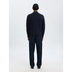 SELECTED Maglione Collo alto in Cotone Trevor Blu