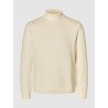 SELECTED Maglione Collo alto in Cotone Trevor Egret