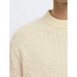 SELECTED Maglione Girocollo in Cotone Philip Egret