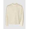 SELECTED Maglione Girocollo in Cotone Philip Egret