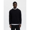 SELECTED Maglione Girocollo in Cotone Philip Black