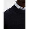 SELECTED Maglione Girocollo in Cotone Philip Black