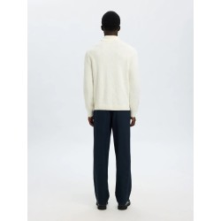 SELECTED Maglione Collo alto in Cotone Trevor Egret