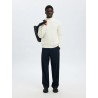 SELECTED Maglione Collo alto in Cotone Trevor Egret