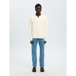 SELECTED Polo in Maglia di Cotone Dane Egret