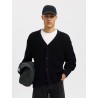 SELECTED Cardigan in Maglia di Cotone Dereck Black