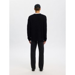 SELECTED Cardigan in Maglia di Cotone Dereck Black