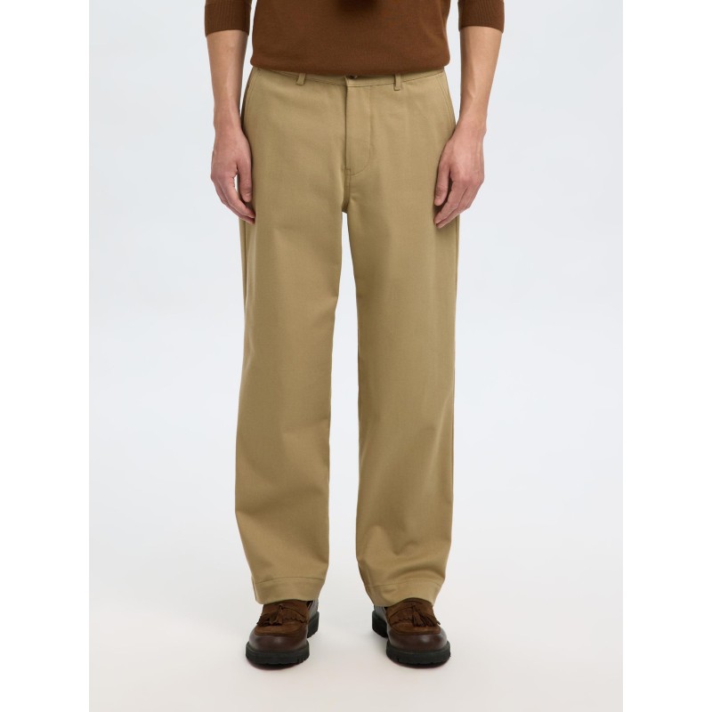 SELECTED Pantalone Loose Fit Harry Chinchilla